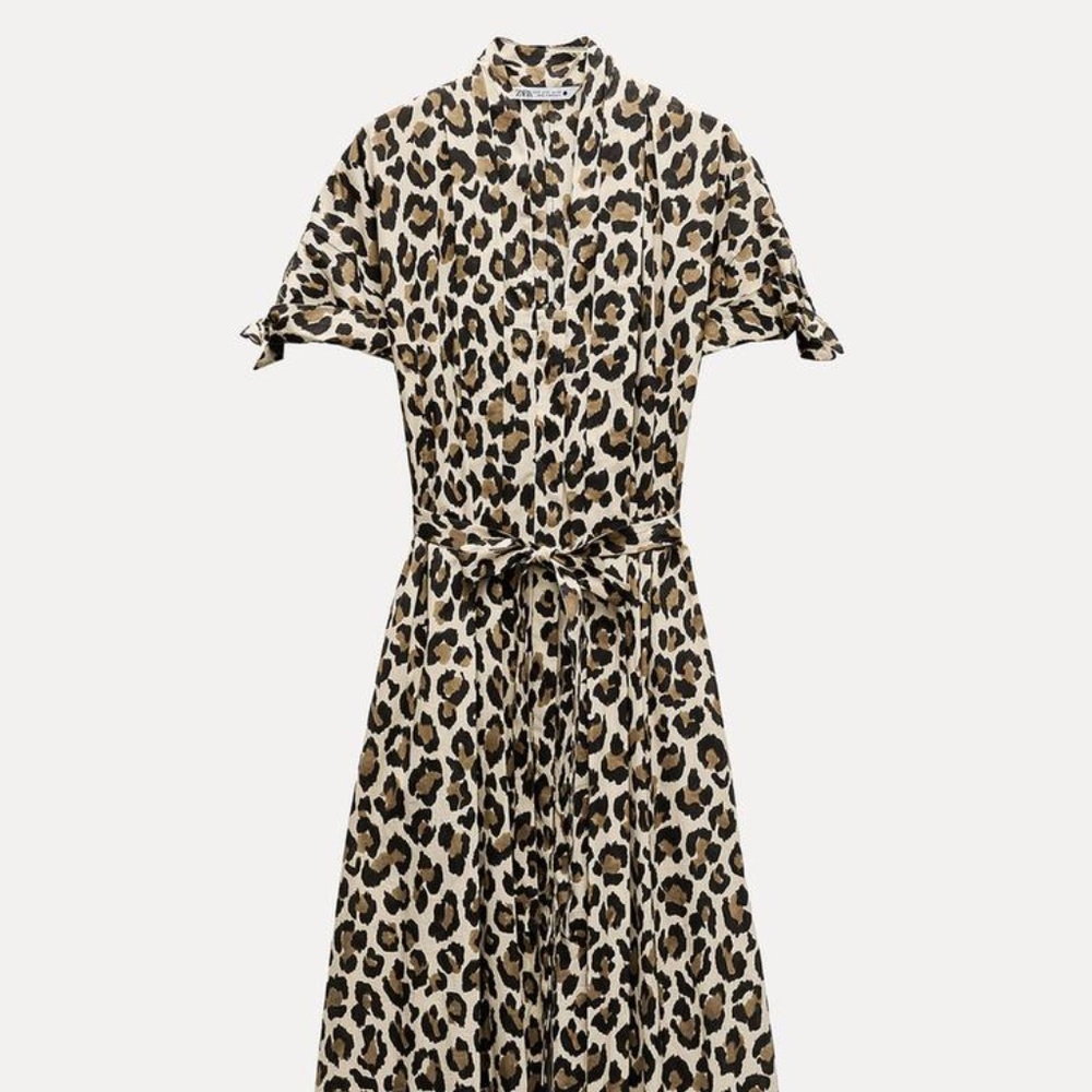 Zara ANIMAL PRINT SHIRT DRESS